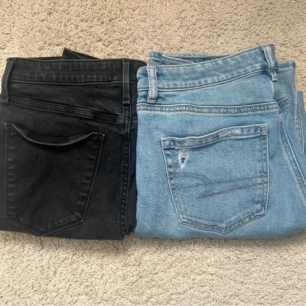 Lot of 2 Size 8 Regular Jeans Abercrombie and Fitch and American Eagle